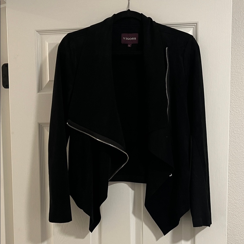 Vigoss Women's Black Drape Front Blazer